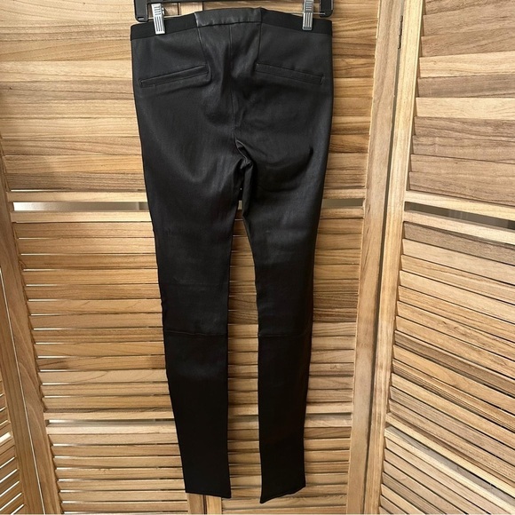 Helmut Lang Lambskin Black Leather Leggings Size 6 - Picture 7 of 9